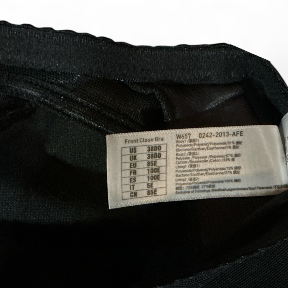 Delimira Front Close Bra Black Size 38DD - Picture 5 of 8